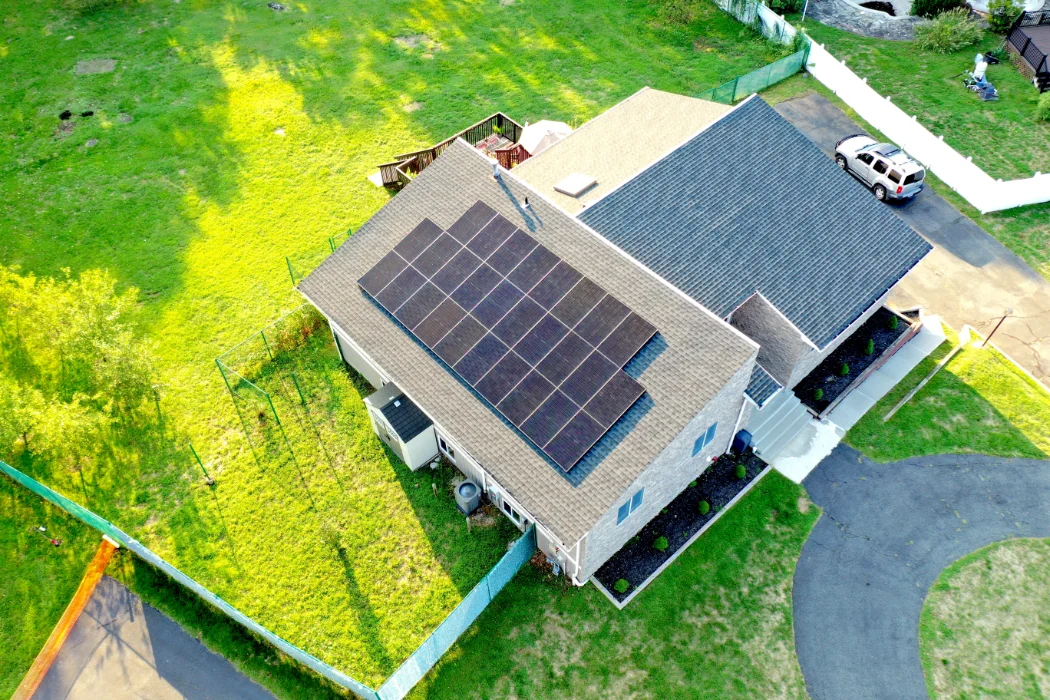 Solar panels on a rooftop